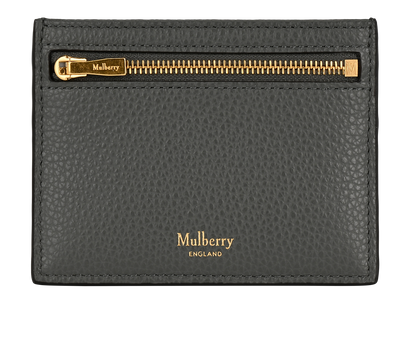 Mulberry Zipped Card Case, &pound;95, Accessories, Grey, Leather, Front view